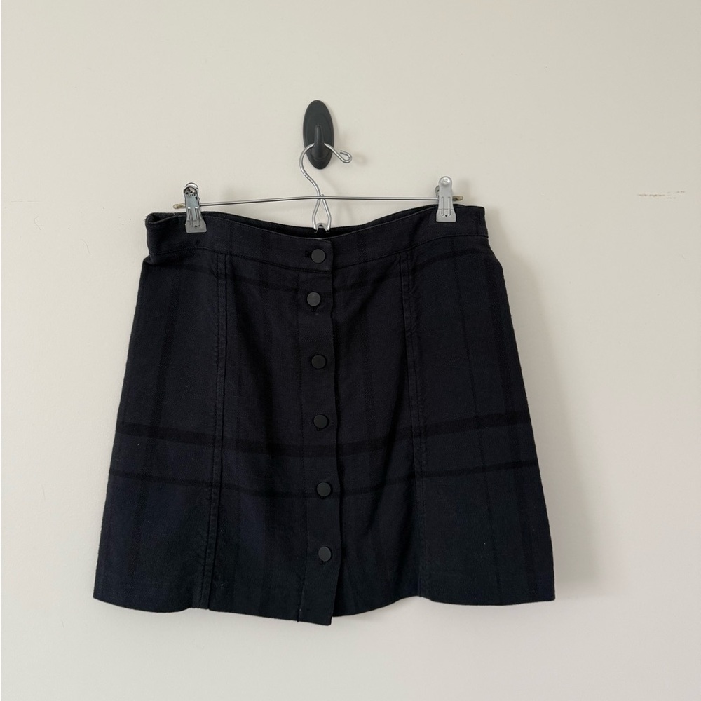 LOFT Dark Mini Skirt with Button Detail